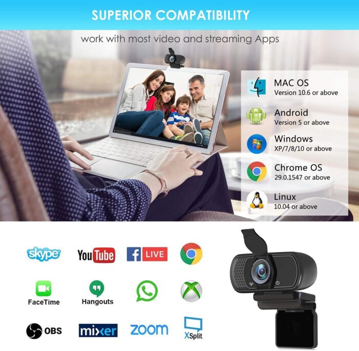 XPCAM Full HD 1080P Webcam - Image 2